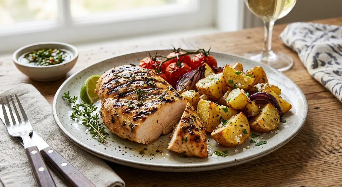 Grilled Chicken Breast with Roasted Potatoes